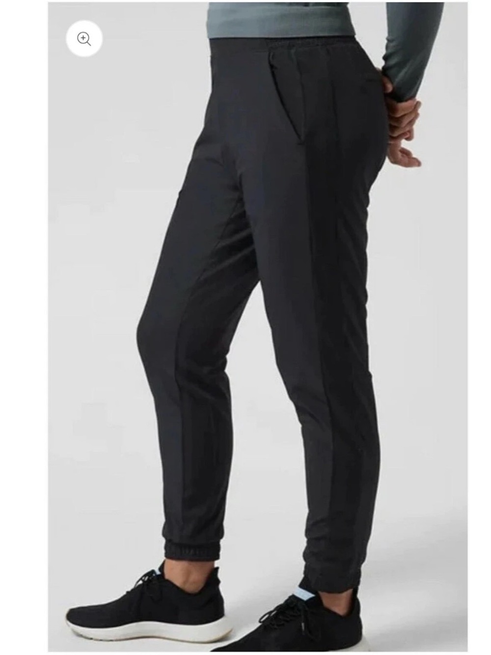 Athleta black the textured Brooklyn ankle jogger pant size 8 pull on